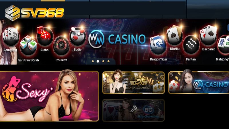 Danh mục live casino được yêu thích tại nhà cái SV368